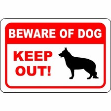 Warning Beware of Dog Keep Out Aluminum Sign 12" x 8" - UV Resistant