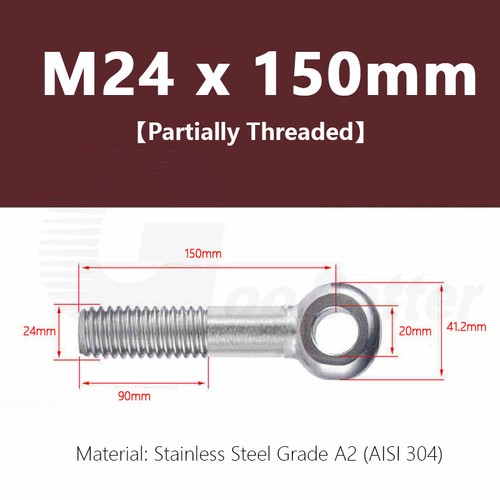 Forged Eye Bolt M5 - M24 Catenary Wire Hanging Screws DIN 444 Stainless Steel A2 - Picture 147 of 152