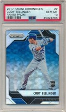 2017 Panini Prizm CODY BELLINGER Rookie Silver Prizm PSA 10