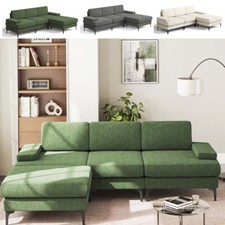 L-Form 244CM Chenille 3-Sitzer Sofa Couch Lounge Sitzcouch Wohnzimmersofa Sofa