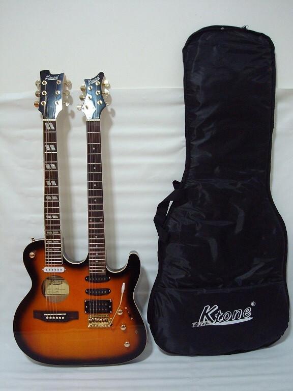 6/6 String Acoustic Electric Double Neck Guitar, Sunburst