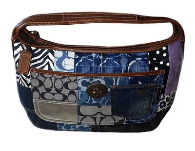 coach denim patchwork purse