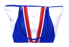 Jumbo Water Resistant Shell Décor Beach Bag Zipper Closure 22 x 16 x 5" 500DBlue