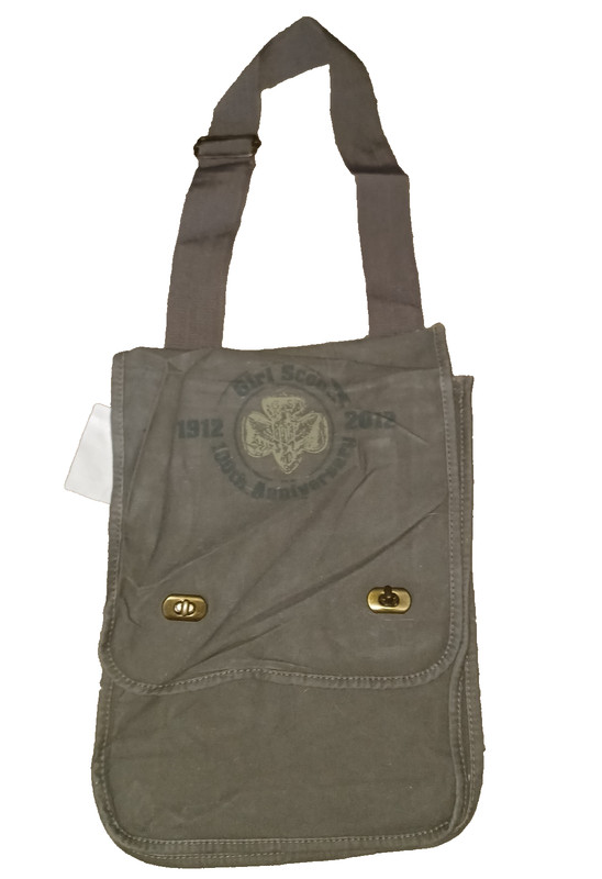 🍀 Girl Scout 100 Anniversary Messenger Bag Centennial 1912-2012 Olive Green