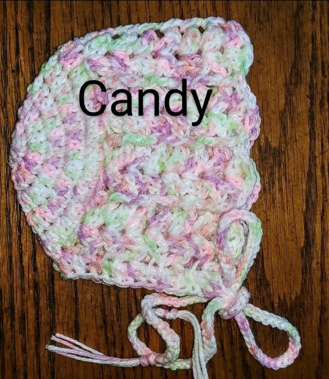 Hat Newborn To 3 Months New Leia Allen Handmade Crochet Winter Bonnet Purplepink