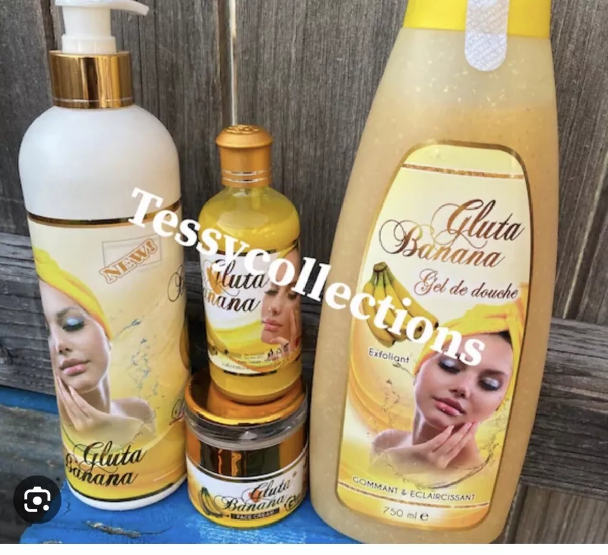 GLUTA BANANA Shower Gel Lotion SERUM FACE CREAM SOAP 4 In 1