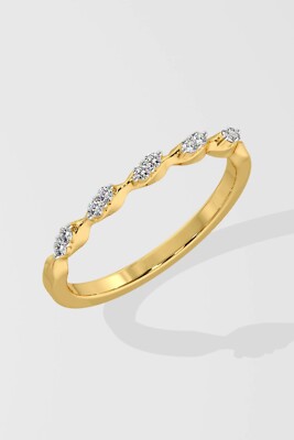 0.10CT Lab Grown Diamond Everyday Wear Ring in Solid 14KT Yellow Gold Size 10