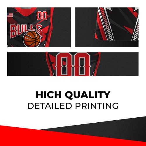 Custom Personalized Sports Uniform Men Women - Bulls - Basketball Uniform - Picture 5 of 7