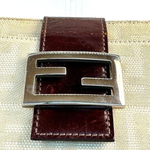 Fendi Mamma Baguette Shoulder Bag Zucca Pattern FF Logo White Canvas Used F/S - Picture 8 of 13
