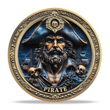Captain Pirate Coin  EDC Reminder Coins  Octopus Souvenir Challenge Coins