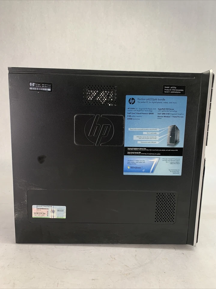 HP Pavilion P6232P MT Intel Core 2 Quad Q8300 2.5GHz 1GB RAM No HDD No OS - Image 4 of 4