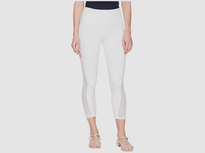 $130 Lysse Women's White Crop Cropped Casual Stretch High Rise Waist US  Size M