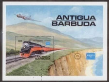 Trains Antigua Barbuda #938 Mint NH Souvenir Sheet Issued for Ameripex StampShow