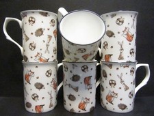 Set Of 8/6/4/2/1 Mugs Cute Animals Fine Bone China Mugs Cups Castle Shape 10oz