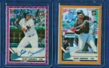 Eloy Jimenez Auto 2019 Donruss Optic Pink Velocity SP And Orange Parallel #d /99