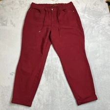 Judy Blue Garment Dyed Scarlet  High-Waist Denim Joggers Womens 16W 27.5” Inseam