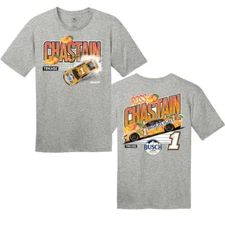 CHECKERED FLAG SPORTS ROSS CHASTAIN #1 NASCAR BUSCH LIGHT PEACH CAR SHIRT I8244