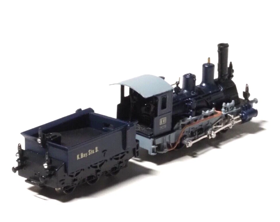 BRASS Railex Z-SCALE Tristan Class B VI Royal Bavarian Railways in Blue/black - Image 3 of 4