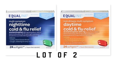 Equaline Multi-Symptom Nighttime/ Daytime Cold & Flu Relief (48 Capsules) 10/25
