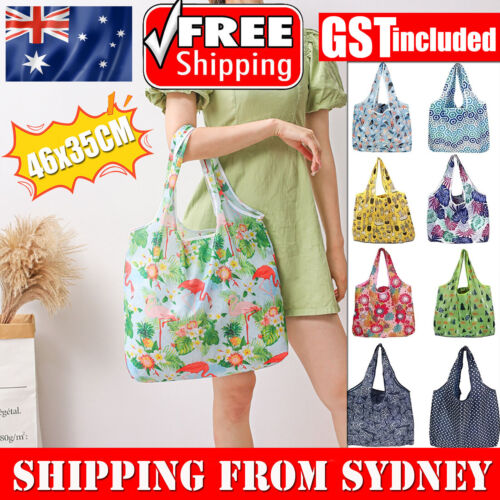 Reusable Foldable Waterproof Shopping Bags Eco-Friendly Foldable Handle Grocery - Picture 1 of 12
