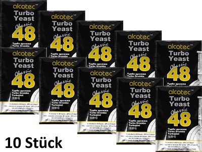 10x Alcotec Turbohefe 48 Classic Vodka Gärhefe 20% ORIGINAL VOM PRODUKTVERTEILER