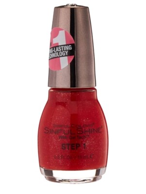 Sinful Colors 1617 SHINE ANNIE Step 1 Nail Polish Gel Technology 0.5 Oz Red