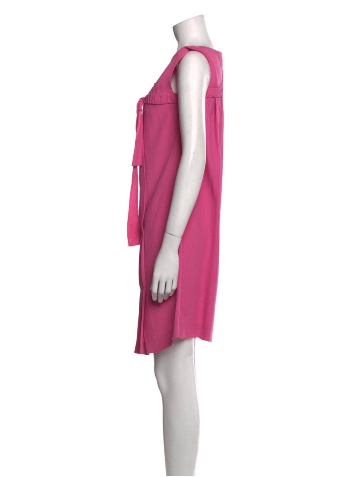 Prada Authentic 2013 Solid Pink Bow Knee Length T… - image 2