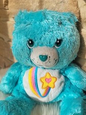 🌈 PELUCHE VINTAGE BISOUNOURS TURQUOISE ETOILE COEUR ARC EN CIEL CARE BEARS 🌈