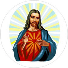 Jesus Christ Circle Sticker Decal 3 Inch Christian Religious Faith Bible Cross