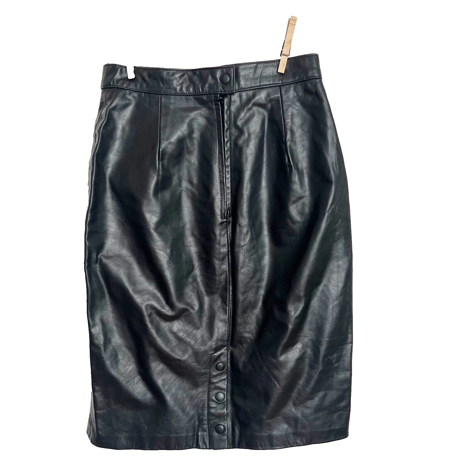 Faldas vintage de cuero 1980s para Mujer