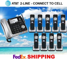 AT T TL86109 2-LINE DECT 6.0 PHONE SYSTEM - BLUETOOTH - 9 CORDLESS - BRAND NEW