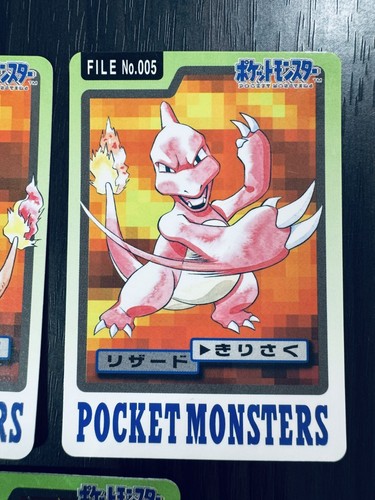 .Carddass BANDAI NINTENDO Charizard Charmeleon Charmander Pokemon Card Japanese - Picture 5 of 24