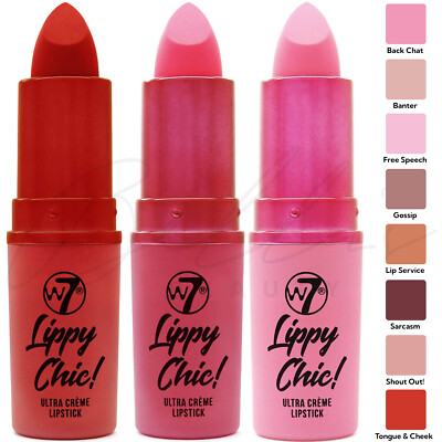 W7 Lippy Chic! Long Lasting Lightweight Ultra Creme Lipstick 3.5g