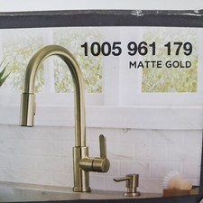 Glacier Bay Paulina Single Handle Pull Down Sprayer Kitchen Faucet Matte Gold