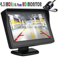 Backup Camera Car Rear View HD Parking System Night Vision 4.3" Reverse Monitor