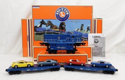 Lionel 6-21953 Ford Mustang Train Set GP-7 Diesel +flats w/ diff Mustangs ''1965''