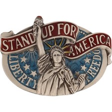Statue Liberty Freedom 2Nd Amendment Gun Rights Trump NOS Vintage Belt Buckle
