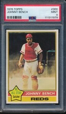 1976 Topps 300 Johnny Bench PSA 9 MINT - 111311979
