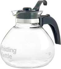 Borosilicate Glass Stove Top Whistling Tea Kettle - 12 Cup/48Oz Capacity - Bpa-F