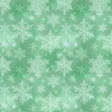 P&B Textiles - Snowfall - Layered Snowflakes - Light Green, Fabric by the Yard