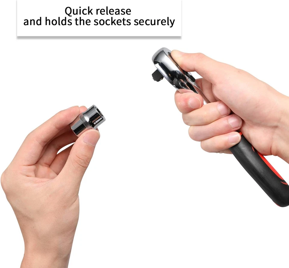 Egofine 12Pcs 1/2 Inch Ratchet Socket Wrench Set, Drive Socket Set with 10 Socke - Image 2 of 4