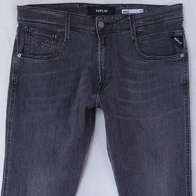 Mens Replay M914 ANBASS Stretch Slim Tapered Grey Jeans W34 L32