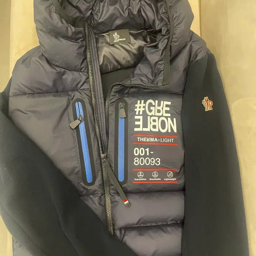 Moncler Grenoble Down Puffer Cardigan, New, Black, Size L thumbnail 6