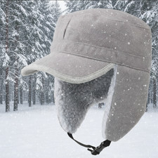 Thermal Warm Hat Winter Hat with Ear Flaps Winter Hat Flat Cap for Men Women