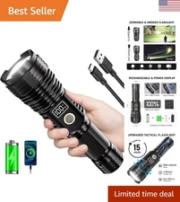 LED 3000 Lumens Tactical Flashlight - Waterproof, Rechargeable, Gift-Ready