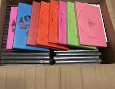 Dvd Cases - 51 Multi-colored Pink, Green, Blue With Mostly Black  White empty 