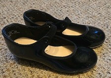 Kids Capezio Tap Shoes Size 10.5, Black Tie Laces Bow Girls N625c 68 65