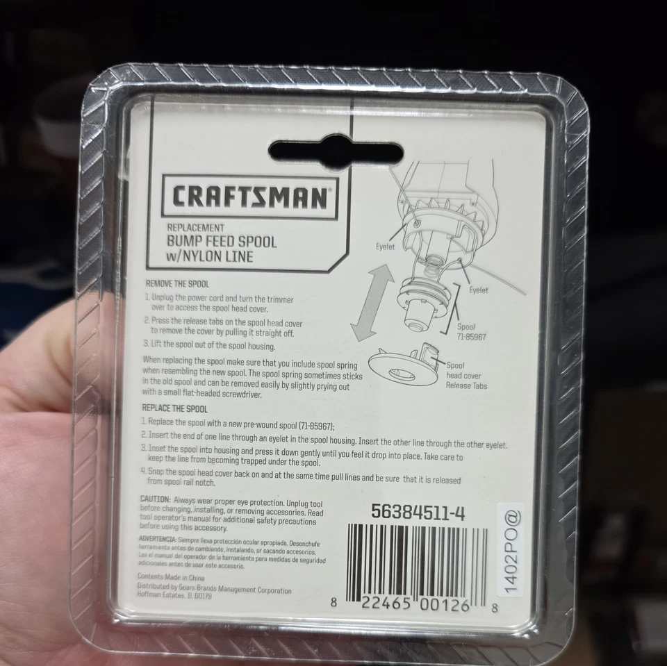 Carrete de alimentación de tope de repuesto Craftsman con línea redonda de nailon .065" (#85967) ¡NUEVO! Foto 2 de 3