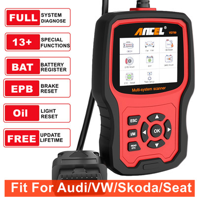 Full System Scanner OBD2 Diagnostic Tool Fit For VW Audi Car ABS SRS EPB Engine