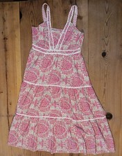 Shein Babydoll Midi Sundress Women XL Pink Smocked Tiers Sleeveless Summer Dress
